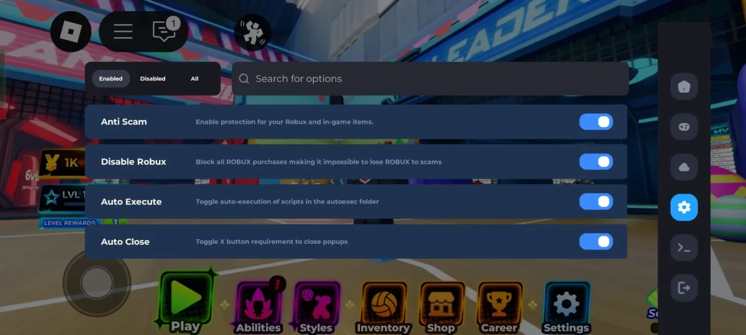 Enable Features & Play